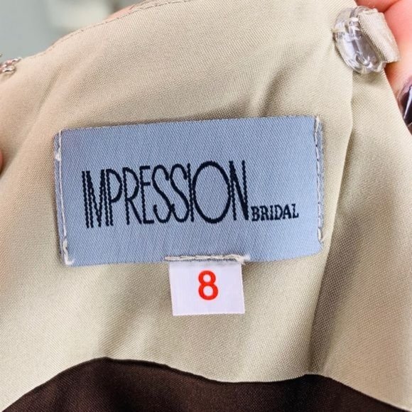 Impression Bridal Formal Maxi Dress Bridesmaids Satin A-line Brown Prom Sweet 16 - Picture 10 of 12